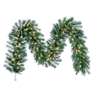 Premium LED lit Cashmere 18" x 9 ft Holiday Garland