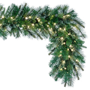 Premium LED lit Cashmere 18" x 9 ft Holiday Garland