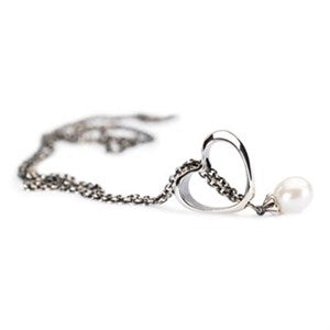 Fantasy Necklace With White Pearl, 120 cm