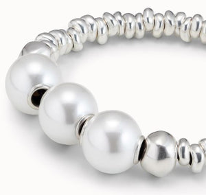 Uno de 50 Sterling Silver Plated Bracelet with Pearl