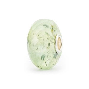 Prehnite with Tourmalinated Quartz Bead